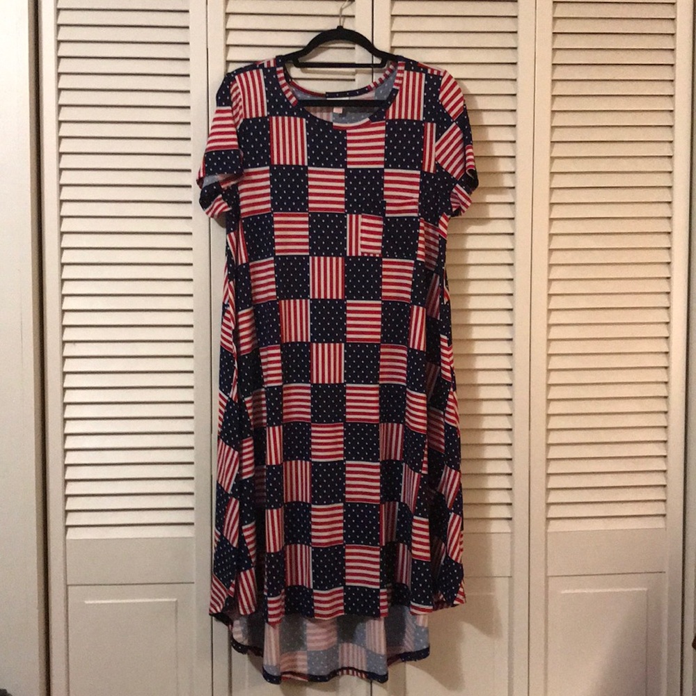 Medium Flag squares Carly Hi-lo dress